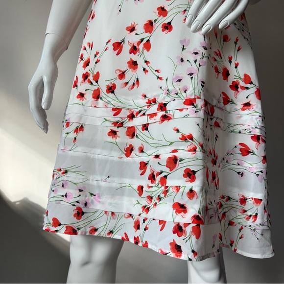 Banana Republic Off Shoulder Flower Print Knee Length  Dress Size 0 - Picture 5 of 15